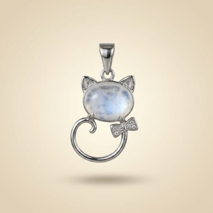 Moonstone Cat Pendant