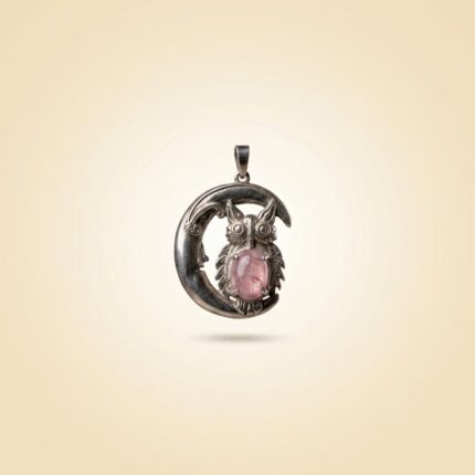 Rose Quartz Moon Pendant