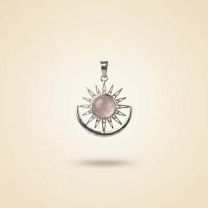 Rose Quartz Sun & Moon Pendant