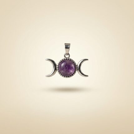 Amethyst Triple Moon Pendant