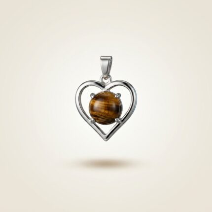 Tiger Eye Heart Pendant