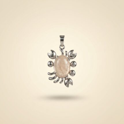 Rose Quartz Crab Pendant