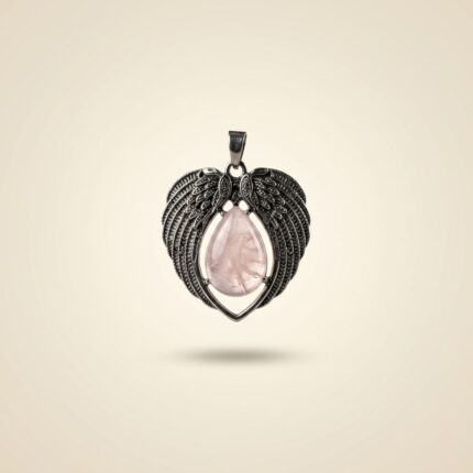 Rose Quartz Angel Wing Pendant