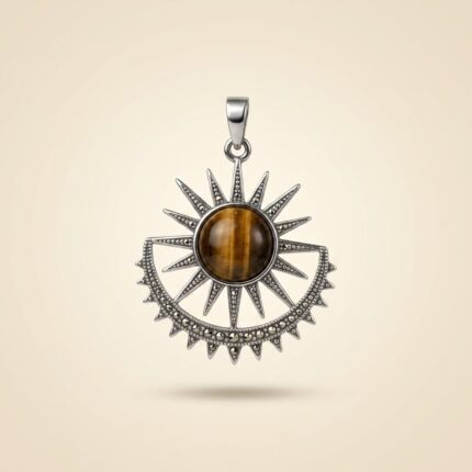 Tiger Eye Sun & Moon Pendant