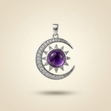 Amethyst Sun & Moon Pendant