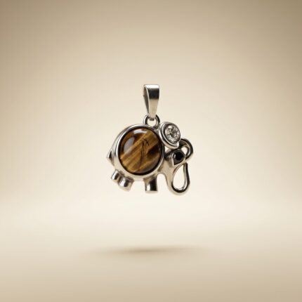 Tiger Eye Elephant Pendant