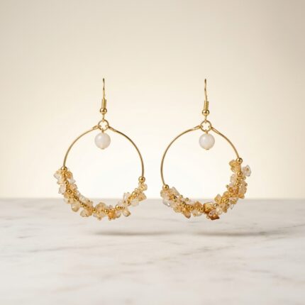 Citrine Chip Hoop Earrings