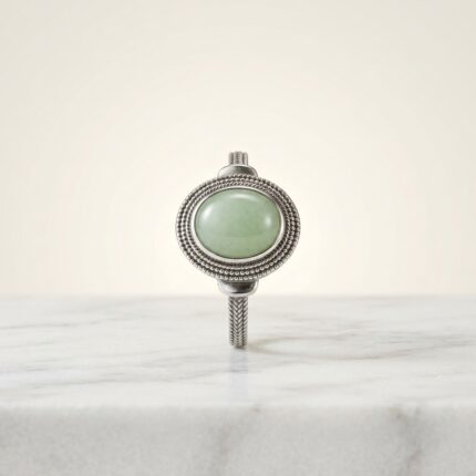 Green Aventurine Oval Crystal Ring
