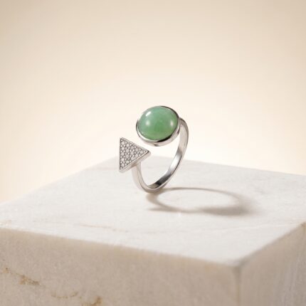 Green Aventurine Round Crystal Ring