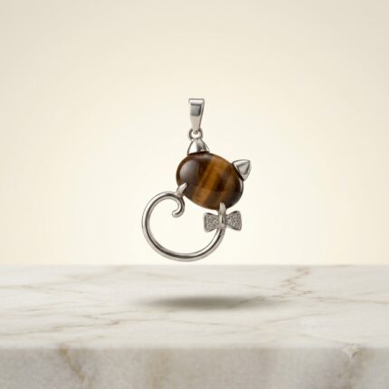 Tiger Eye Cat Crystal Pendant