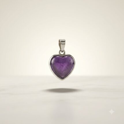 Amethyst Heart Crystal Pendant