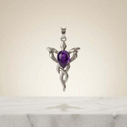 Amethyst Abstract Crystal Pendant