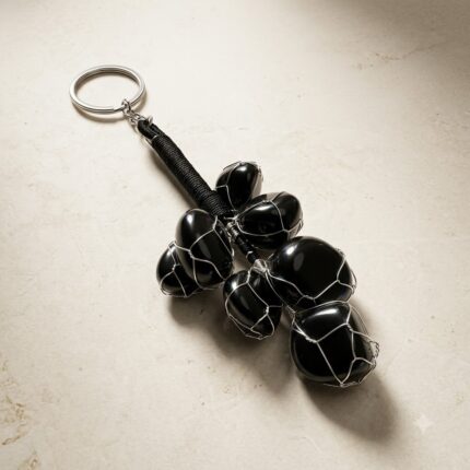 Black Tournamile Grapes Bunch Tumble Keychain