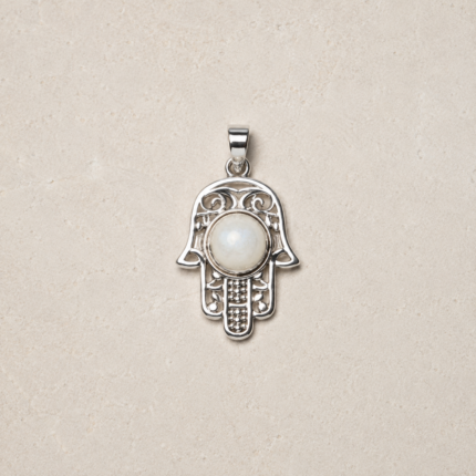 Sterling Silver Hamsa Hand Pendant
