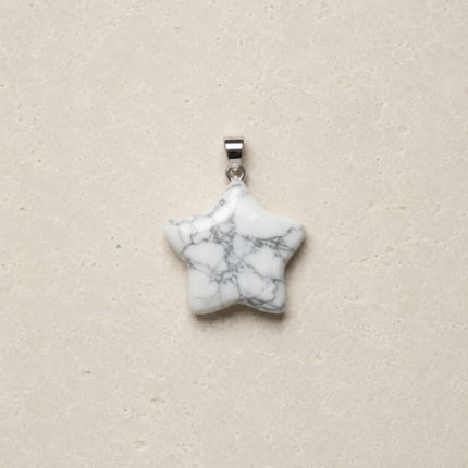 White Howlite Star Pendant Crystal Necklace