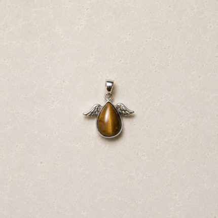 Tiger's Eye Angle Wing Crystal Pendant