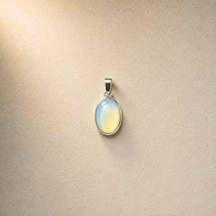 Oval Opalite Gemstone Silver Pendant