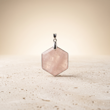 Rose Quartz Hexagon Pendant