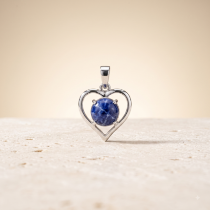 Lapis Lazuli Sodalite Heart Open-Frame Pendant