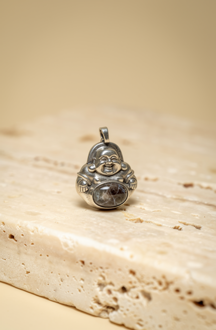 Sterling Silver Laughing Buddha Pendant Charm