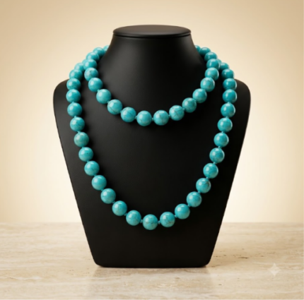 Turquoise beaded strand necklace