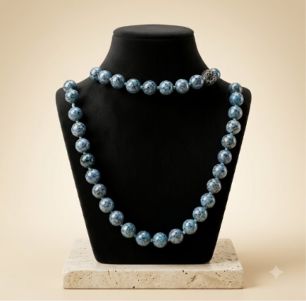 Blue Spot Jasper Beaded Necklace