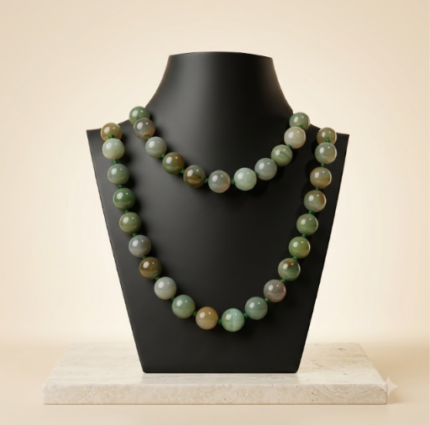 Green Turquoise Cushion Bead Necklace
