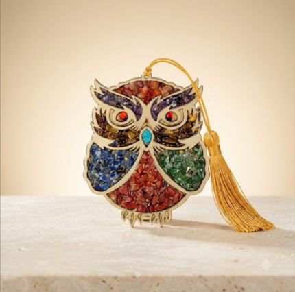 Seven Chakra Crystal Owl Hanging Ornament