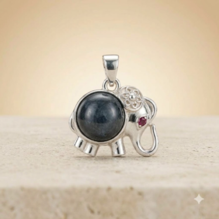 Sterling Silver Gemstone Elephant Pendant