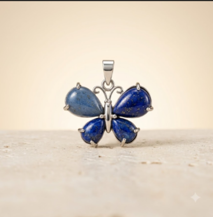 Natural Lapis Lazuli Butterfly Pendant