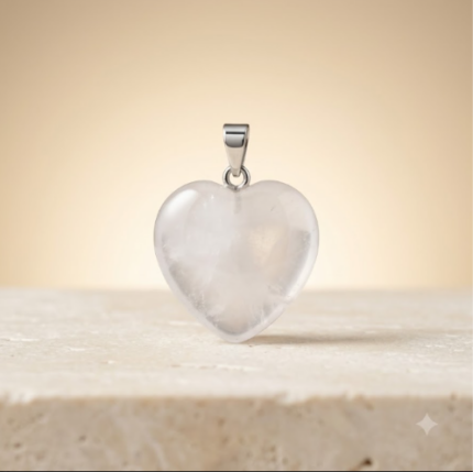 Clear Quartz Heart Pendant